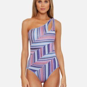 NWT! Becca Multi Color Starry Night One Shoulder One Piece Swimsuit NEW!